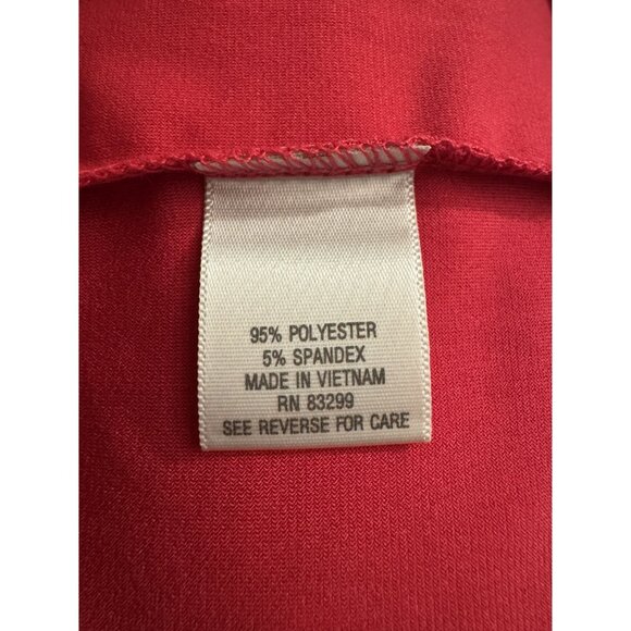 Dressbarn Pink Fuchsia Tab Sleeve Faux-Wrap Dress Size 16 Office Career Stretch - Picture 9 of 10